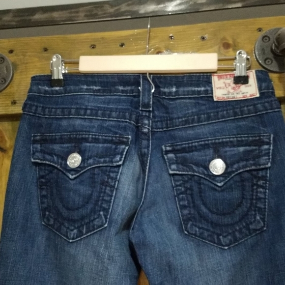 RETRO VINTAGE TRUE RELIGION WIDE LEG FLARE JEANS 80S 90S Y2K - Picture 3 of 8